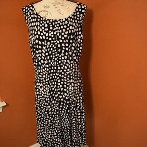 danny and nicoles sleeveless Black white polka dot dress 20W
